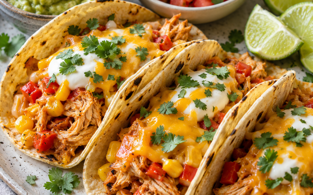 CHEESY CHICKEN TACOS